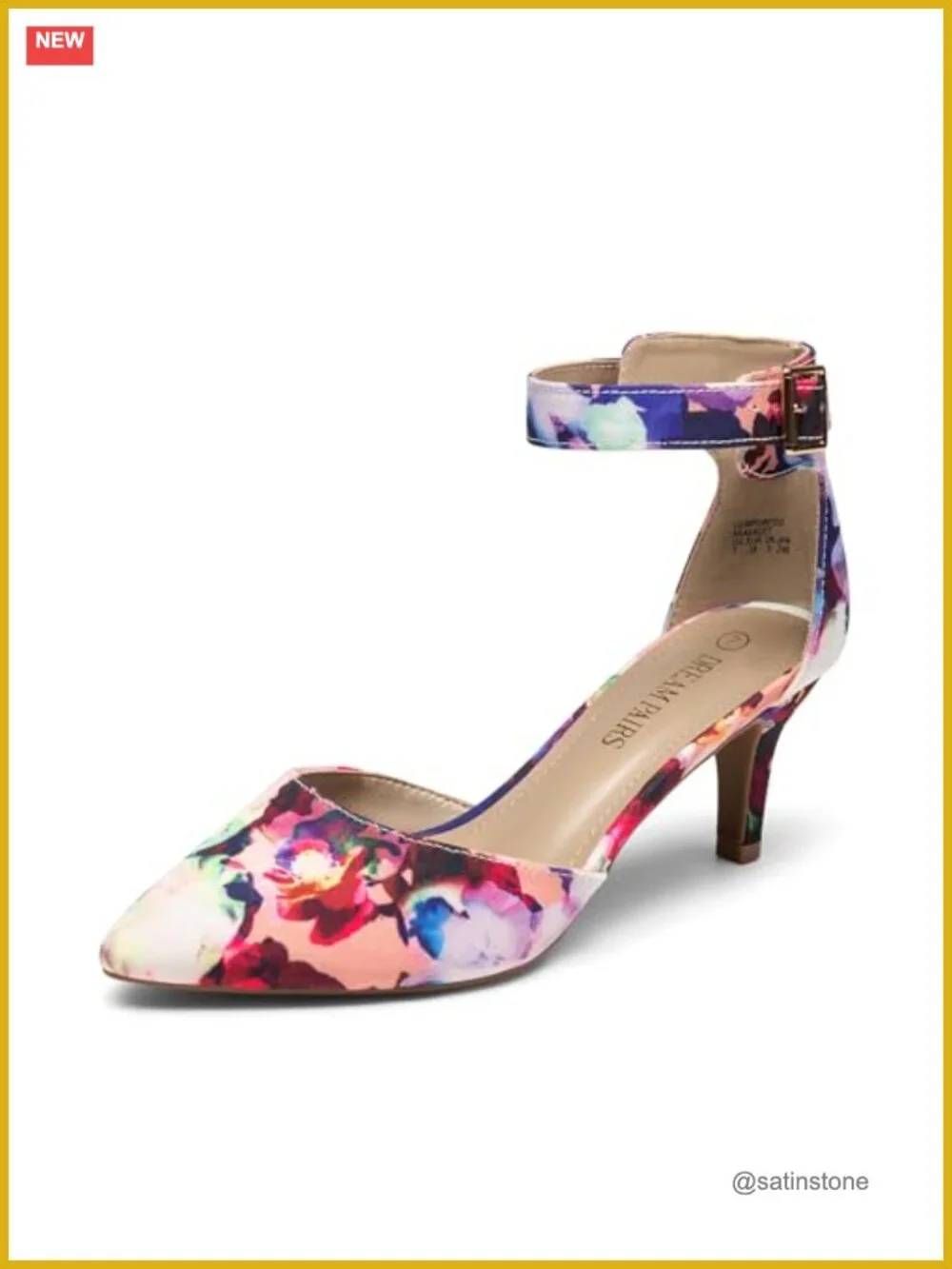 Women's Kitten Heels Ankle Strap Pumps 2.5